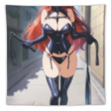 Imagem de LIEGBMEU Tapeçaria de biquíni sexy anime menina 152.4 cm x 152.4 cm interior exterior parede colcha arte decoração de tapeçaria caprichosa, AF444
