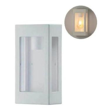 Imagem de Kit 5 Arandela Externa De Parede Retangular Branca E27 Zan89