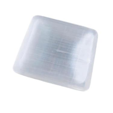 Imagem de Fenteer Placa de carregamento de selenita, recipiente de armazenamento de tigela de selenita, tigela de limpeza de cristal polido, estatueta, acessórios, 10 Cm X 10 Cm