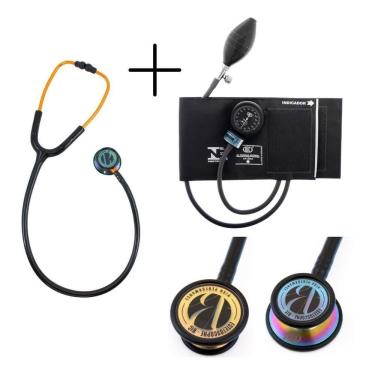 Imagem de Kit Esfigmomanometro + Esteto Profissional Duplo Adulto Infantil Inox Bic - Cores