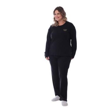 Imagem de Pijama Plus Size Frio Inverno Com Bordado Feminino Adulto - Victory, P