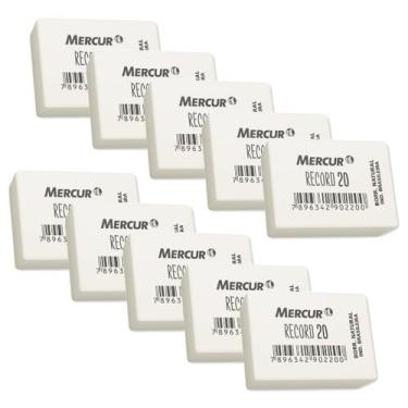 Imagem de Borracha branca escolar Mercur Record20, kit com 10 unidades