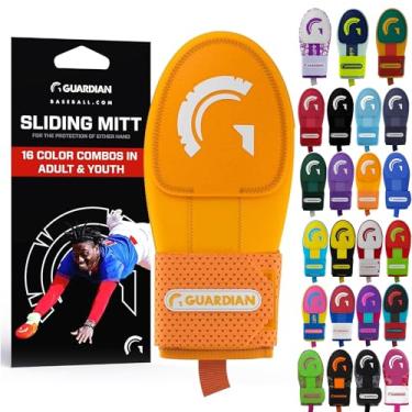 Imagem de Guardian Baseball Luva deslizante – tamanhos jovens e adultos – protetor deslizante – protetor de mão de beisebol – alça de compressão elástica (laranja texas)