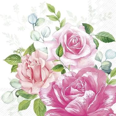 Imagem de Guardanapo para Decoupage Ihr 33x33 Rosas Beverly C/ 2 Unidades - GUAR