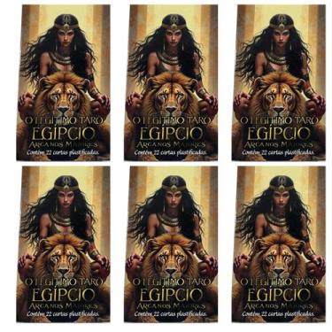Imagem de Kit 6 Tradicional Tarô Egípcio Arcanos Maiores 22 Cartas - Lua Mística