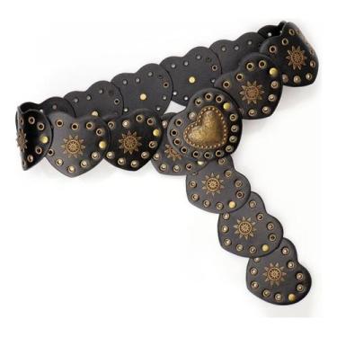 Imagem de Cinto Boho Chic Feminino Estilo Country Formato De Coração - Alwy, Pre