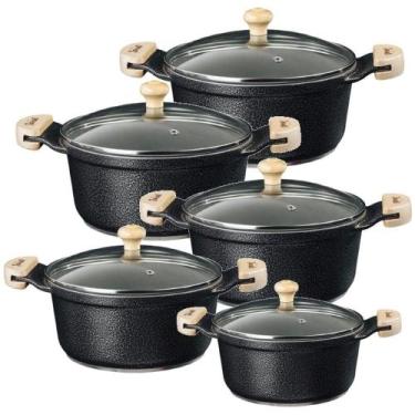 Imagem de Jogo Panela Preto Craq Antiaderente Cerâmica Javali Am 16A24