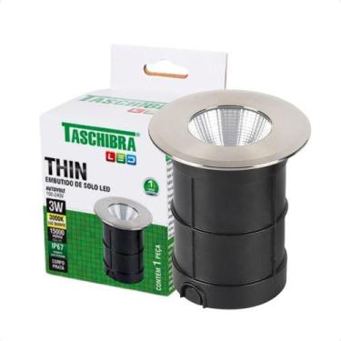 Imagem de Embutido De Solo Led Taschibra Thin 3w Redondo Bivolt Prata, Bivolt
