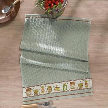 Imagem de Pano de Copa Felpudo Jacquard Vida 2 Liso Barrado Temperos - Dohler - 