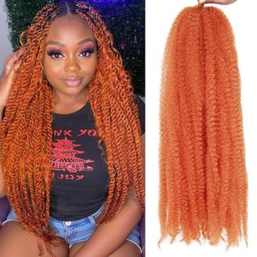 Imagem de Extensões de cabelo sintéticas Marley, 8 pacotes de 60 cm, laranja - B