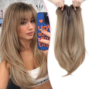 Imagem de Topper de cabelo Megito de 18 polegadas para mulheres com cabelos fino
