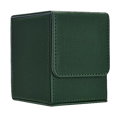 Imagem de Zettokete MTG Deck Box with 2 Dividers, Large Capacity Commander Deck Box Fits 100+ Double-Sleeved Cards, PU Leather Card Case Compatible with Magic Commander YuGiOh TCG CCG, Green