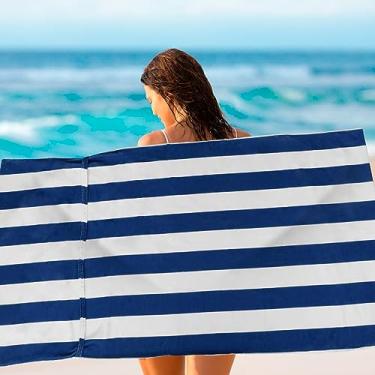 Imagem de 2 capas de toalha para cadeira de praia, 209,8 x 73 cm, capas de cadeira de microfibra com fita mágica, espreguiçadeira superabsorvente, toalha de praia, capa de toalha de cadeira portátil para