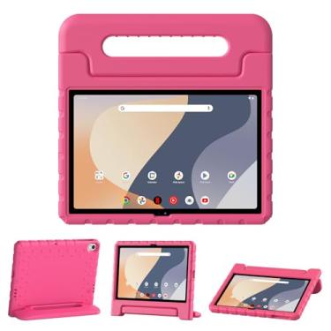 Imagem de Thoreta Capa para tablet Walmart Onn 10,1 polegadas 4ª geração 2024 (modelo: 100135925), capa protetora à prova de choque com suporte de alça conversível para crianças, rosered