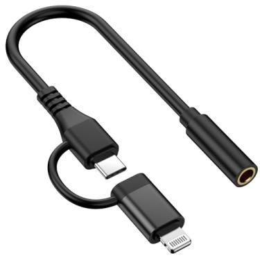 Imagem de Adaptador Lightning para conector de fone de ouvido de 3,5 mm, [certificado Apple MFi] Fones de ouvido para iPhone Aux Dongle USB tipo C para conector fêmea de 3,5 mm para iPhone 17 16 15 14 13 Pro