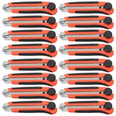 Imagem de Kit 16 Estilete Profissional 25mm Trava cabo Emborrachado - Tradestar