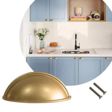 Imagem de 1 Puxador Modelo Concha em Metal p/ Gavetas, portas - Compras Fáceis, 