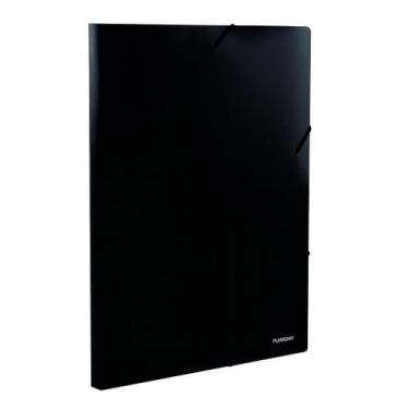 Imagem de Pasta Elástico Com Aba Ofício Preta Plascony