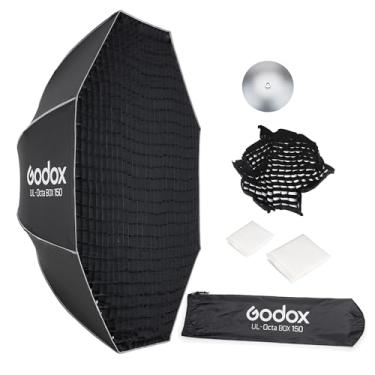 Imagem de Godox Softbox octógono dobrável de 150 cm, caixa macia de tira de liberação rápida com suporte Bowens, difusores, grade, bolsa, para GODOX SL60II AD400PRO AD600 Outros Bowen Mount Studio Flash