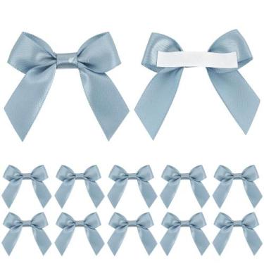 Imagem de Laços de fita AIMUDI Dusty Blue Satin 2" com fita dupla face x50