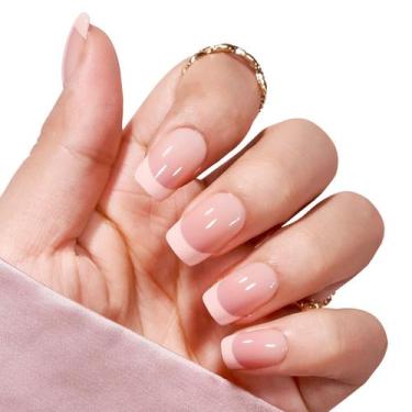 Imagem de Press on Gel Nails Btartbox French Tip Short 30 unidades