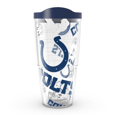 Imagem de Tervis NFL Indianapolis Colts - Copo de viagem com isolamento térmico de parede dupla feito nos EUA mantém as bebidas frias e quentes, 680 g,