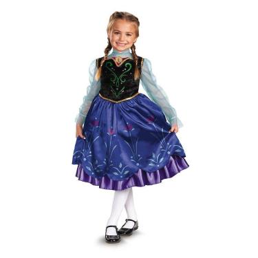Imagem de Fantasia Deluxe Anna Frozen Infantil Tamanho M 7/8 - Licenciada Disney