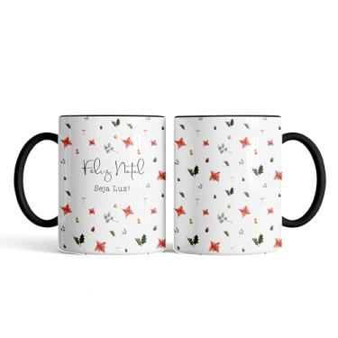 Imagem de Caneca xicara porcelana Feliz Natal seja luz 25EI (branco)