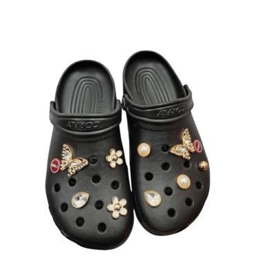 Imagem de Chinelo Feminino Estilo Babuche Pigente de Metal Corfly Baixo 100% EVA Solado Leve Antiderrapante (Preto, BR, Adulto, Faixa Numérico, 33, 34)