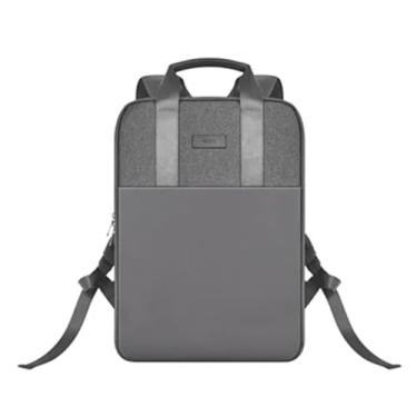 Imagem de WIWU Mochila Minimalist – Poliéster Cinza Leve e Resistente Compartimento p/Notebook 15/16" Bolsos Organizadores Costas Acolchoadas Design Slim Premium p/Trabalho Estudo e Viagem