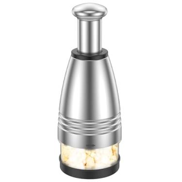 Imagem de Mini picador de alho, cortador de alimentos em aço inoxidável, manual versátil, manual, manual, seguro, prensado, para cozinhar