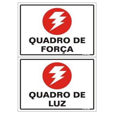 Imagem de 2 Placas de Poliestireno Auto-Adesiva 20x10 Quadro de Força / Quadro de Luz - 250 AX - SINALIZE