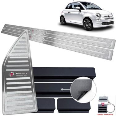 Imagem de Descanso De Pé E Soleira Prata Baixo Relevo Fiat 500