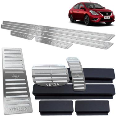 Imagem de Soleira Pedaleira Auto Descanso Versa 2012 A 2014 Prata BR