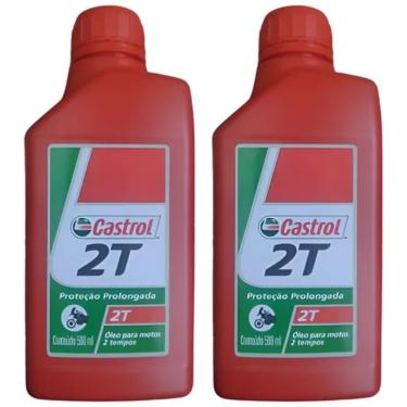 Imagem de Kit 2 Oleo Castrol 500 ml Para Motores 2 Tempos Roçadeiras Motos