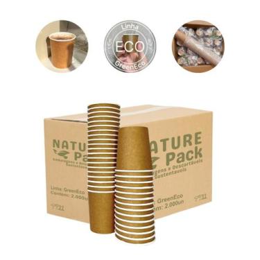 Imagem de Copo Papel Bio 140ml Biodegradável Kraft Caixa 1000un - Nature pack