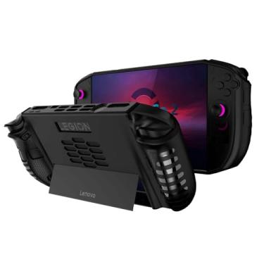 Imagem de YAJOJO Capa para console de jogos portátil Legion Go 2, capa protetora de TPU macio e fino para Lenovo Legion Go 2, antiarranhões, à prova de choque, preta