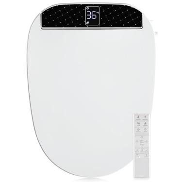 Imagem de Combier Assento sanitário bidê com lavagem turbo, controle remoto sem fio e painel lateral, assento aquecido com assento aquecido ajustável, água morna, secador de ar e vários modos de pulverização
