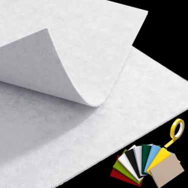 Imagem de Tecido de feltro branco 91.4 cm x 91.4 cm de largura e 1 metro quadrado acrílico folha de feltro rígido por Yard para projetos de artesanato DIY decorações, com fita dupla face
