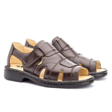 Imagem de Sandália Ortopédica Masculina Gel Palmilha para Diabético (Cafe, BR, Adulto, Numérico, 42)