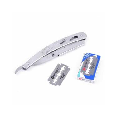 Imagem de Kit de barbeiro Navajin Steel Model + 10 lâminas Dorco - Lightbek Offi