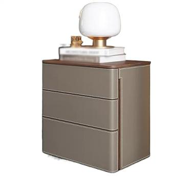 Imagem de Cômoda com gaveta, mesa de cabeceira simples, mesa de cabeceira de madeira maciça, couro, três gavetas, armário, casa, quarto, móveis, mesa de cabeceira