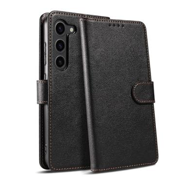 Imagem de Umiup Capa de couro para Samsung Galaxy S24ultra/S24plus/S24, capa carteira flip magnética [bloqueio RFID] compartimentos para cartões, capa de proteção contra quedas, preta, S24plus