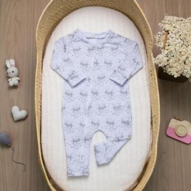 Imagem de Macacão de Cotton com Zíper para Bebê Tecido Macio e Confortável Coelh