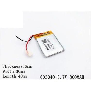 Imagem de Bateria 3,7v 800mah 6mm X 30mm X 40mm  C/2 Fios - bgb