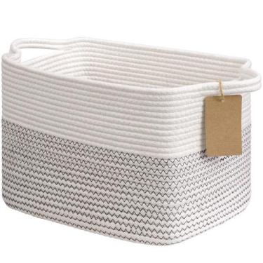 Imagem de Cesta de almacenamiento de cuerda de algodón Goodpick 33x25x23 cm rect