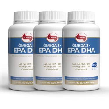 Imagem de Kit 3 Omega 3 Epa Dha 1000mg 120 Capsulas Vitafor