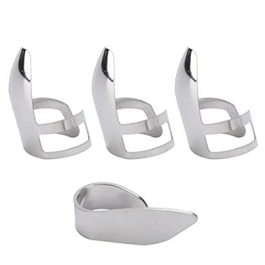 Imagem de Domary Índice do Polegar das Picaretas do Dedo da Guitarra do Metal, 3 Picaretas do Dedo Dos Pces 1pc Polegar Com Caixa de Armazenamento