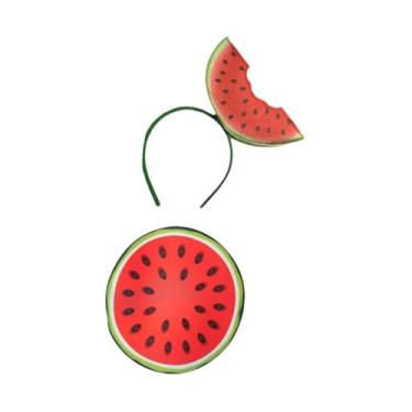 Imagem de UxicRuya Fantasia de Frutas com Adereço de Cabeça para Atividades e Eventos Temáticos de Comida, Melancia Tamanho Infantil