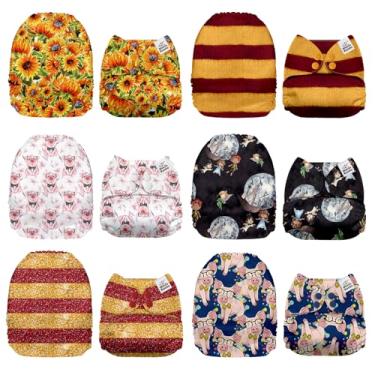 Imagem de Mama Koala 1.0 Fraldas de pano para bebês, pacote com 6 apenas capas de bolso (sem inserções) - Fraldas de bolso laváveis e reutilizáveis de tamanho único para recém-nascidos e crianças pequenas